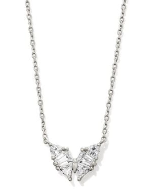 Kendra Scott Blair Butterfly Small Cz Pendant Necklace - Metallic