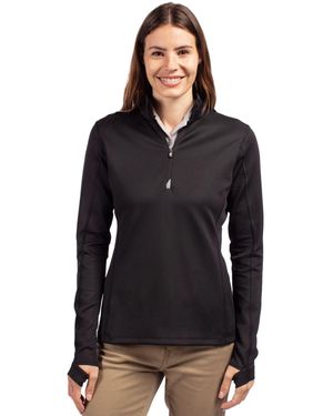 Cutter & Buck Traverse Stretch Eco Quarter Zip Pullover - Black