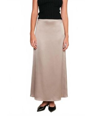 DELUC Marcus Satin Long Slip Skirt - Brown