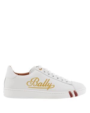 Bally Wiera Leather Low-Top Sneakers - White