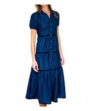 Sail To Sable Button Front Shirt Dress - Blue