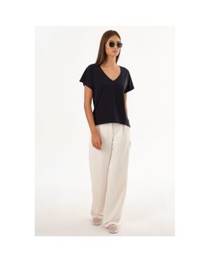 Lamarque Nerea Jersey V Neck Tee - Black