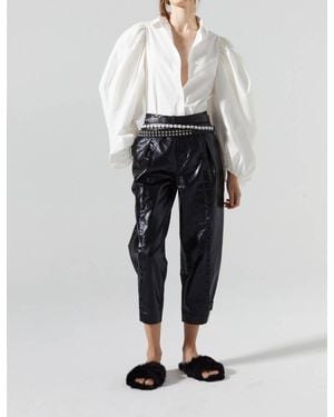 Lanhtropy Mercer Metallic Linen Pant - White