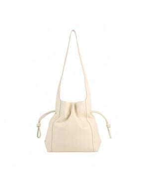 Per Lei New York Seneca Leather Drawstring Shoulder Bag - Natural