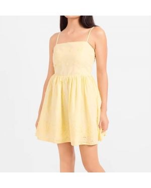 Sadie & Sage Beachglass Embroidered Mini Dress - Yellow