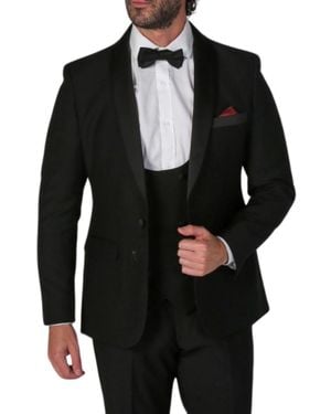 Paul Andrew Ford 3 Piece Tuxedo Suit - Black