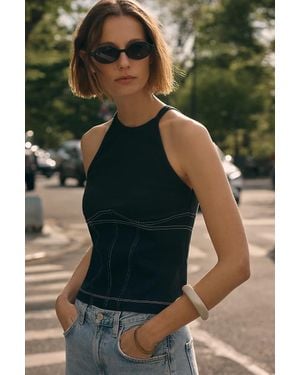 Pilcro High-Neck Tank Top - Green