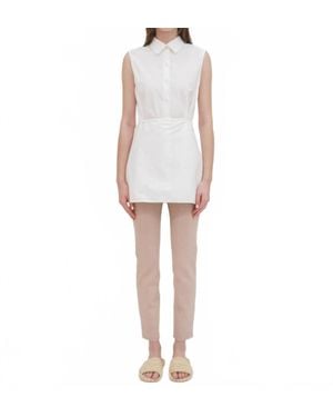 Rosetta Getty Cropped Skinny Casual Pant - White