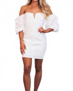 Luxxel Self Love Club Off Shoulder Dress - White