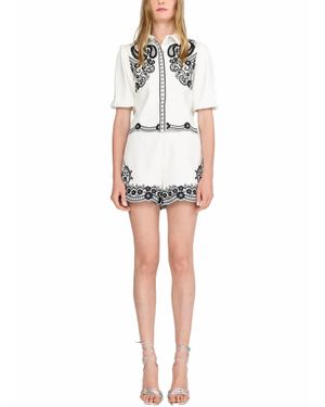 CHRISTY LYNN Benny Embroidered Short - White