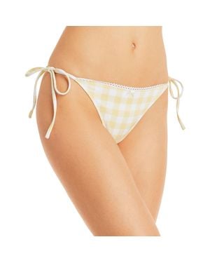 Charlie Holiday Brigette Checkered Side Tie Swim Bottom Separates - Natural