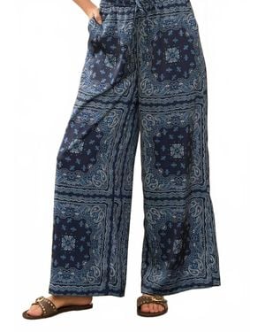 Skies Are Blue Bandana Print Pants - Blue