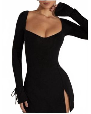 Oh Polly Long Sleeve Mini Dress - Black