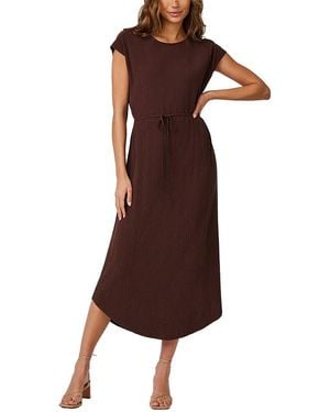 Bella Dahl Cap Sleeve Midi Dress - Brown