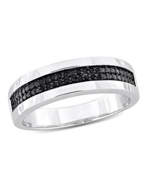Mimi & Max 1/10Ct Tdw Diamond Double Row Anniversary Band - Black