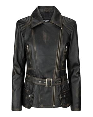 TruClothing Tan Belted Fitted Jacket - Black