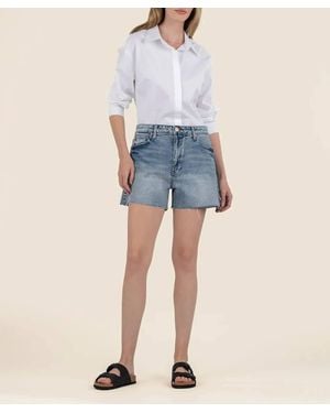 Kut From The Kloth Taylor Raw Hem High Rise Shorts - Blue