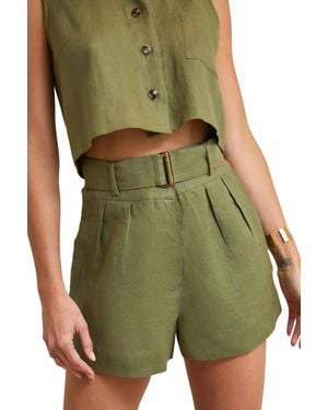 Hevron Zinna High-Waist Short - Green