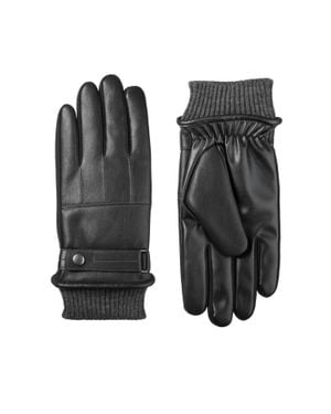 Isotoner Faux Leather Sleek Heat Winter Gloves - Black