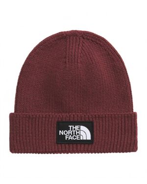 The North Face Logo Box Cuffed Beanie - Red