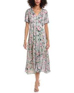 The Kooples Flowing Flowers Midi Dress - Green