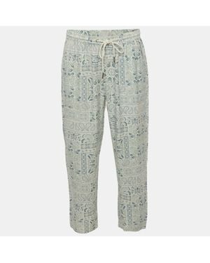 Kith Cream/ Paisley Print Silk Blend Barrow Pants - Gray