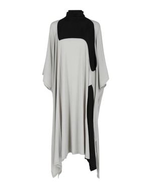 Ferragamo High Neck Kaftan Dress With Sash Inlay - Gray