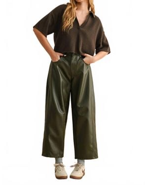 Miou Muse Penelope Pleather Pants - Green