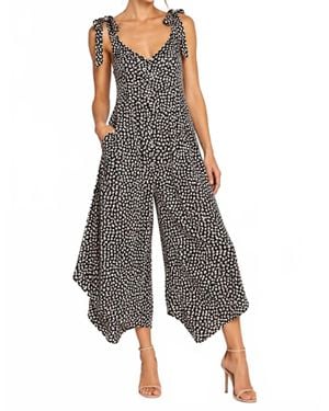 FRANK LYMAN Floral Wide-Leg Jumpsuit - Gray