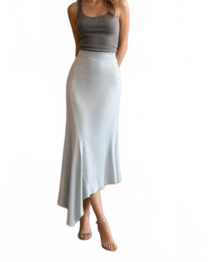 Etta Bias Cut A-Line Skirt - Blue