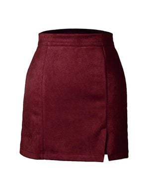 TRUEDAMES Suede Wrap Mini Skirt - Purple