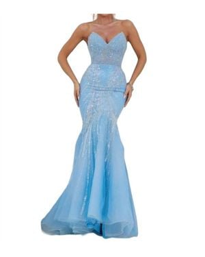 Terani Strapless Corset - Blue