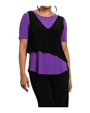 Sympli Reversible Angle Smock Top - Purple