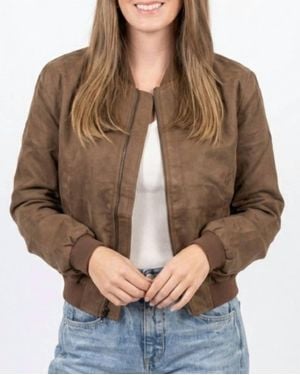 Promesa Burnout Bomber Jacket - Brown