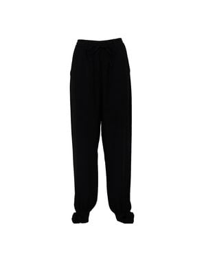 N°21 Softly Softly Tapered Elastic Waistband Pants - Black
