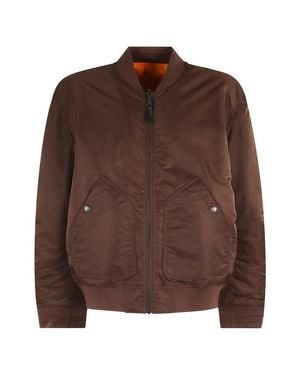 DIESEL Reversible Oversize Jacket With Logo Detail - Brown