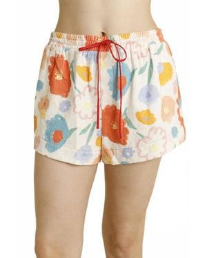 AUREUM Floral Shorts With Tie - Orange