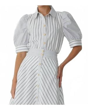 JS71 Burke Button Front Blouse - Gray