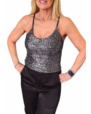 Elan Dazzling Sequin Tank - Black