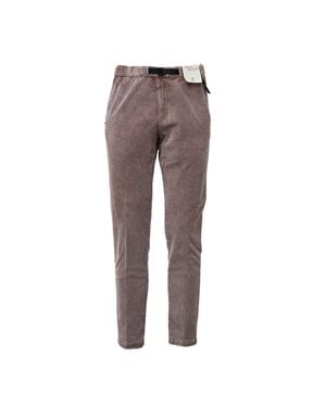 White Sand Washed Velvet Pants With Unique Pocket Details - Gray