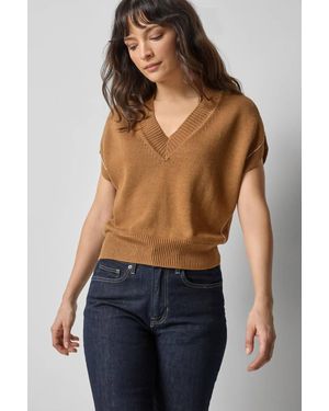Lilla P V-Neck Wedge Sweater - Blue
