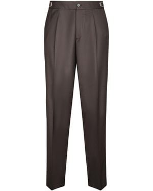 Cellar Door Tailored Pants With Adjustable Waistband And Refined Detailing - Gray