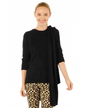 Gretchen Scott Sneek A Peek Knit Sweater - Black