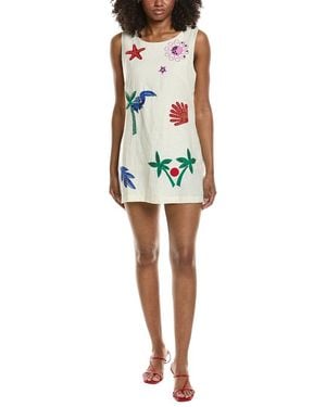 Johnny Was Cassady Linen Mini Dress - White
