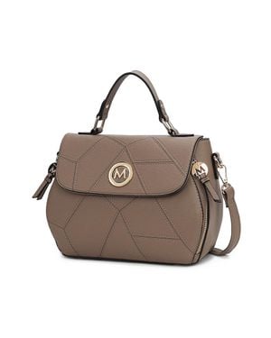 MKF Clementine Vegan Leather Satchel Bag By Mia K - Brown