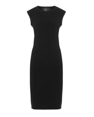 Norma Kamali Round Neck Knee-Length Day Dress - Black