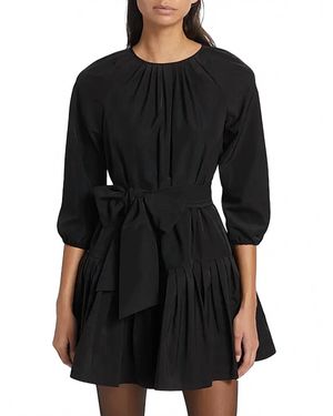 LDT Hunter Belted Flounce Minidress - Black