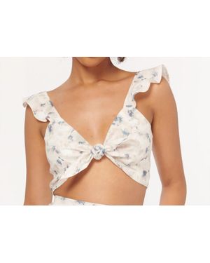 Cami NYC Layla Linen Top In Aegean Floral - Black