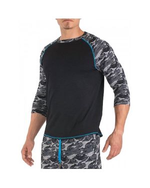 Papi Slub Jersey Baseball Tee Shirt - Black