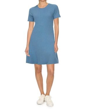 Flag & Anthem Marrieta Waffle Short Sleeve Mini Dress - Blue